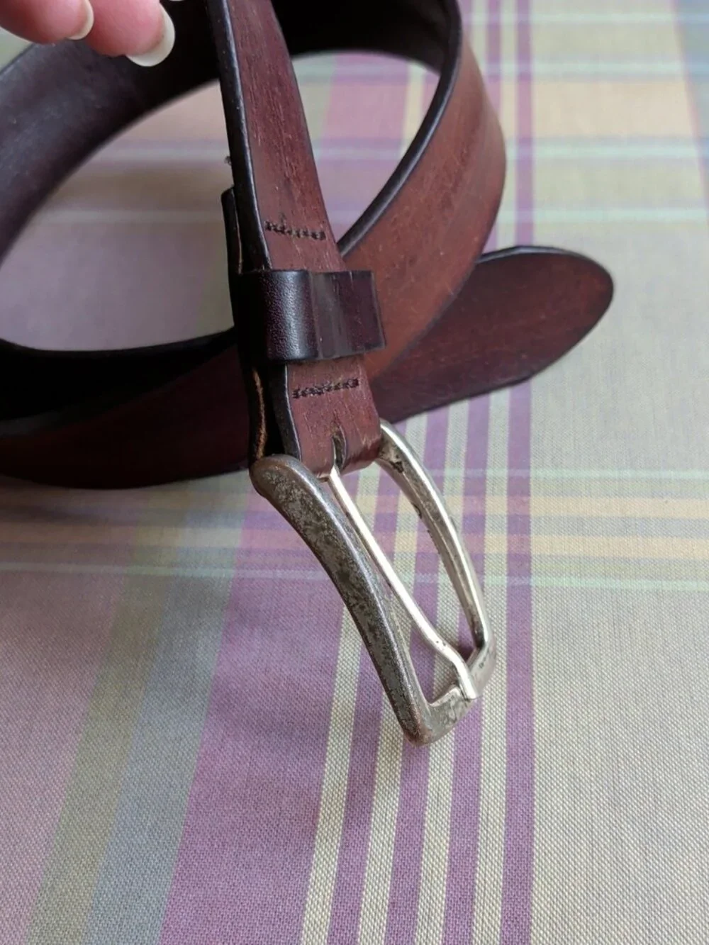 Zara Distressed Embossed Leather Belt